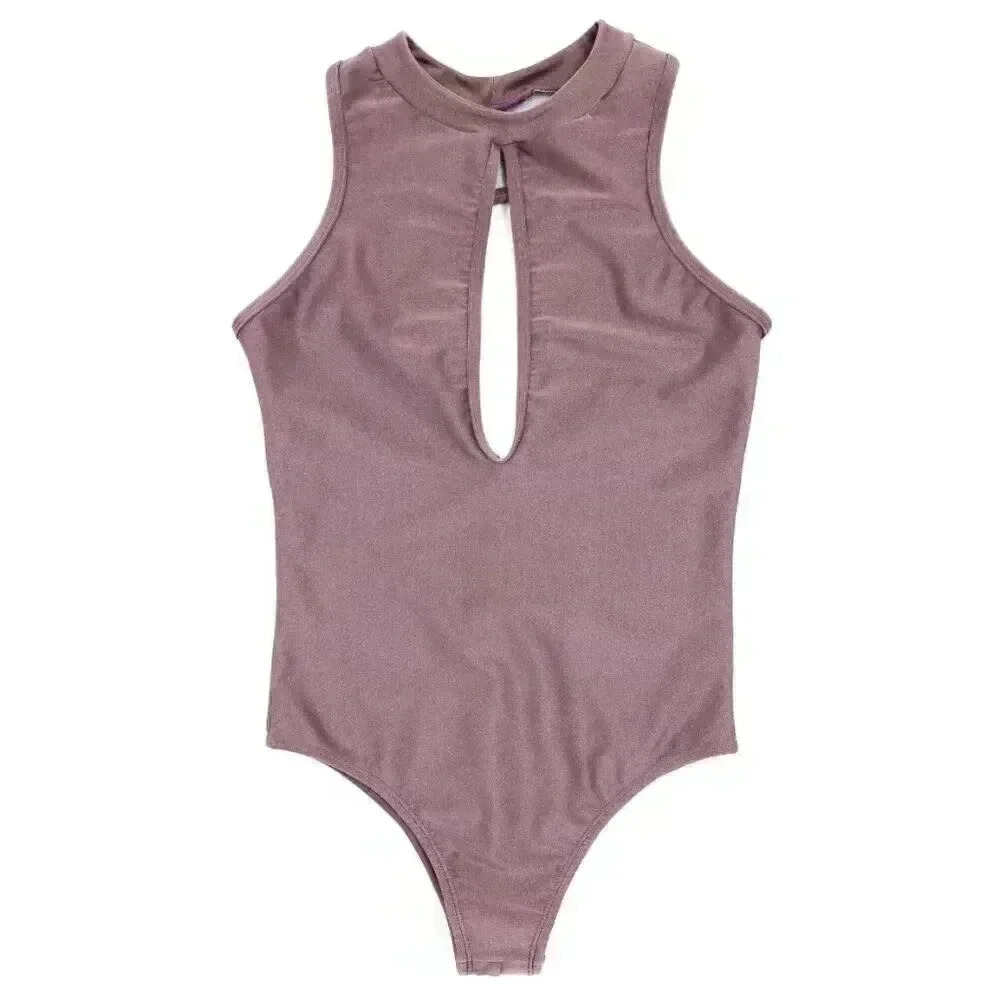 Purple One Piece Bathing Suit Size Small Cut Out Sumer Swimsuit Keyhole Bodysuit